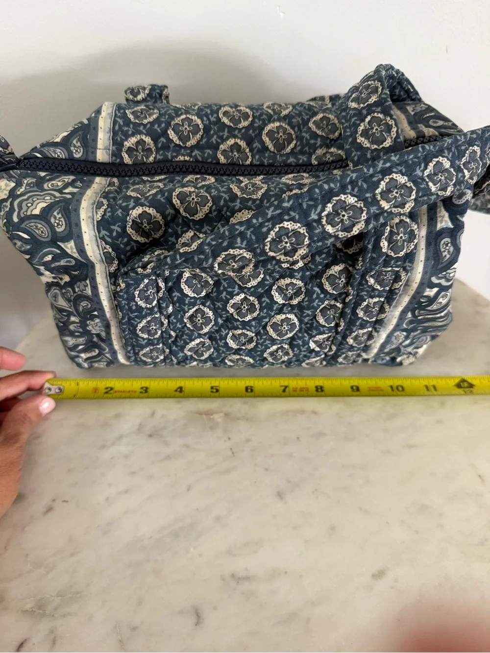 vintage Vera Bradley small Duffel Bag purse retired Indigo paisley pattern